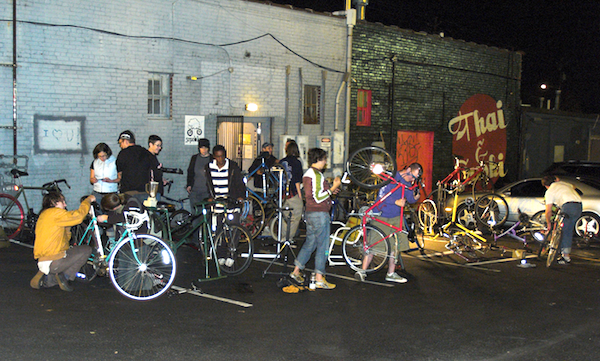 The community is the heart of a bike kitchen. Credit: Sopo Bicycle Coop by TimothyJ (CC)
