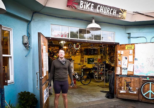 When spreading the word about your bike kitchen, get creative, use existing resources, and tap into the unique gifts and ideas of the community. Credit: Santa Cruz Bike Church