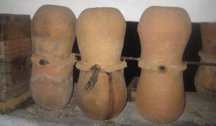 Clay pot hives provide a nurturing environment for native bees, which provide an abundance of useful products and pollinate local plants. Photo by Alex Jensen.