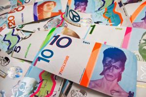 David Bowie graces the 10-pound note. Photo courtesy of Brixton pound.