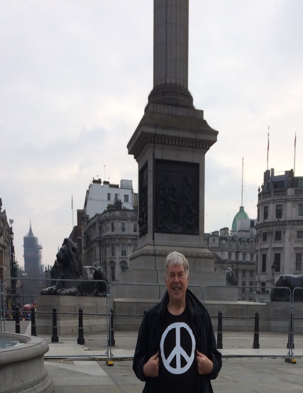 DT In 2018 Back where I stood in Trafalgar Square in 1958 Photo by my cousin Elaine Mucci