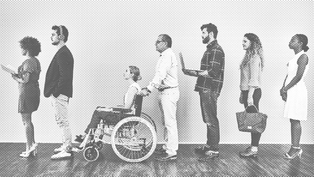 people standing in a line