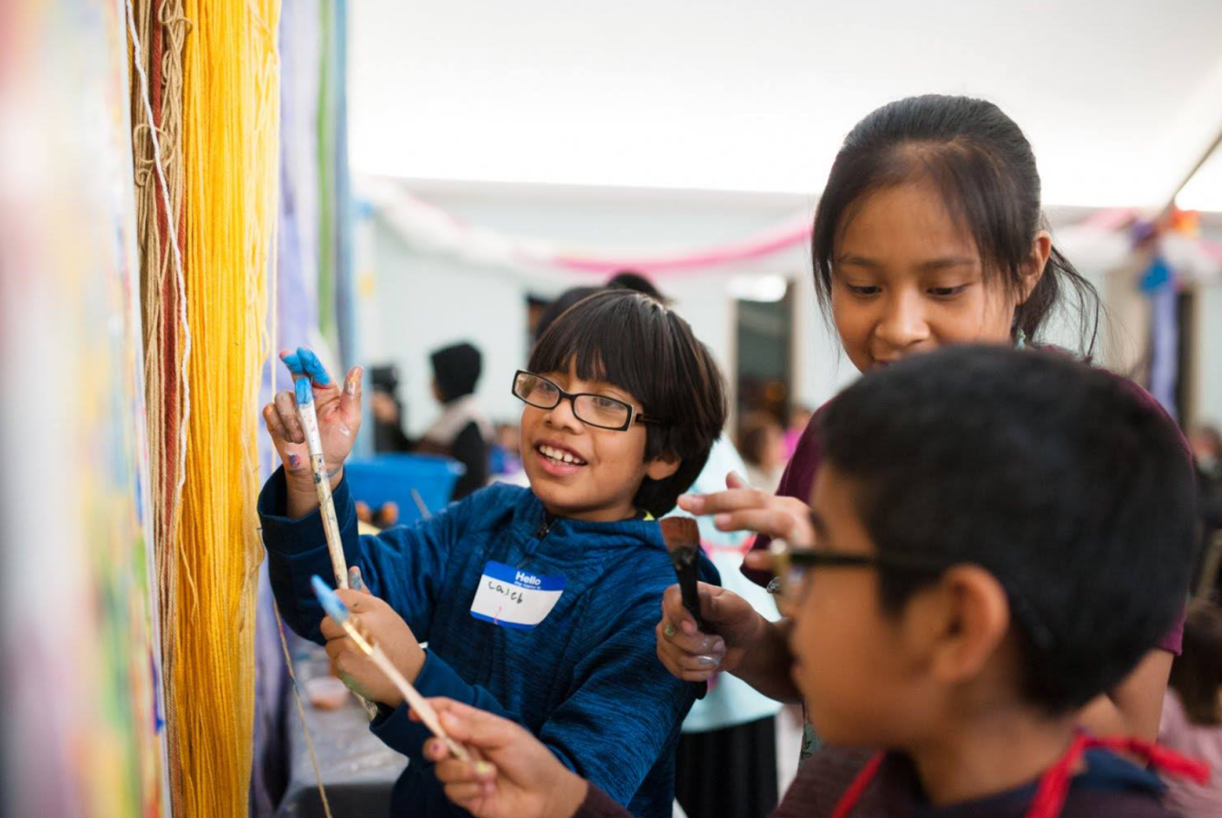 Youth engaging in an art project.