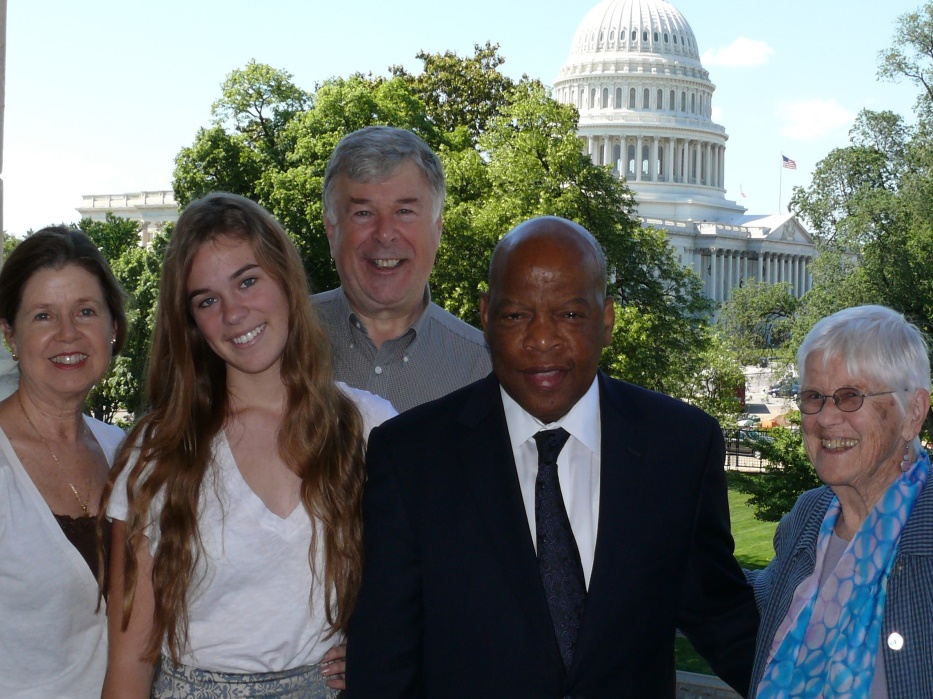 Ann, Hatley, DT and Audrey (Ann’s mother) with Congress Member John Lewis in 2010 Lewis had shared the platform with Bayard Rustin as the youngest speaker (age 23) at the March on Washington. Rustin and Lewis spent decade’s together working on Civil Rights.