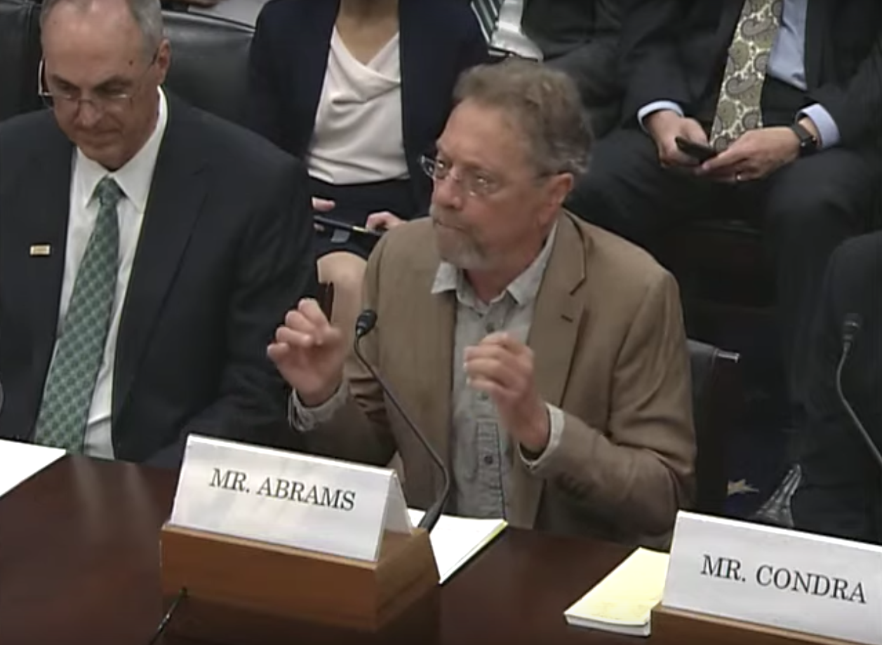 Man testifies at an SBA hearing.