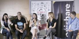 Panel at Reshaping Work Barcelona conference.