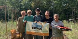 Portland Hour Exchange members at a local farm.