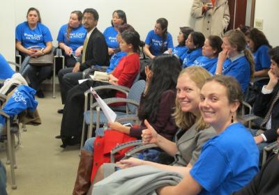 Co-op supporters at NYC Council hearing on worker cooperatives. Photo via NYC NOWC